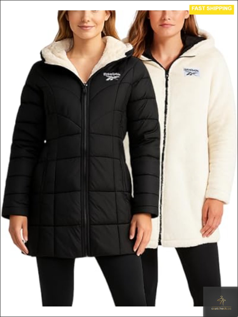 Reversible Sherpa Fleece Lined Insulated Puffer Parka With Faux Fur Hood